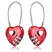2Pcs Wire Rope Heart Shape Love Lock 3 Digital Combination Padlock Resettable Password for Travel Bags