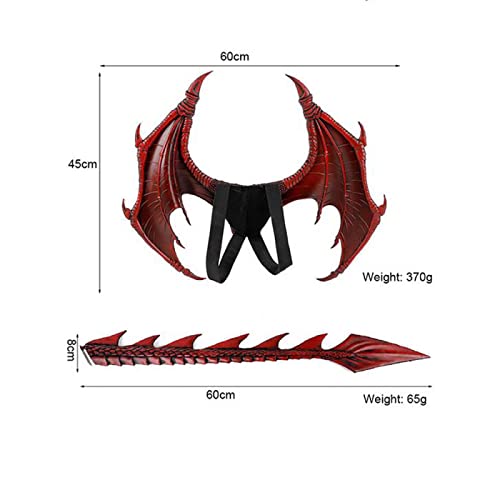 Halloween Carnaval Kostuum Cosplay Demon Dragon Wings For Kids, Demon Dragon Wings Tail Mask Set, One Size,Black - Image 8