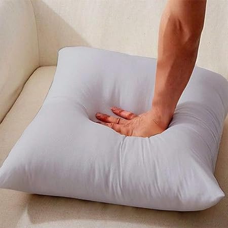 Image of Premium Polyester Fiber Cushion Fillers - Pack of 2 Pcs | 16 x 16 Inches | Light Grey| Cushions, Sofa Pillow, Cushion for Sofa, Cushion for Bed, Decorative Pillow, Pillow for Support