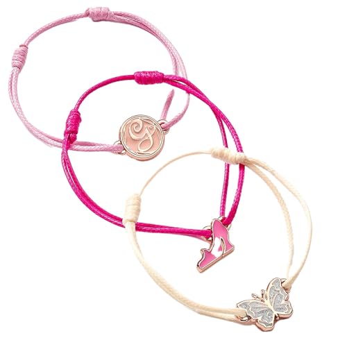 WICKED Glinda Friendship Bracelet Set of 3 Bracelets - Pin, White and Rose-Gold, One Size, Zinc alloy - 93% zinc + 3% copper + 4% aluminum, No Gemstone
