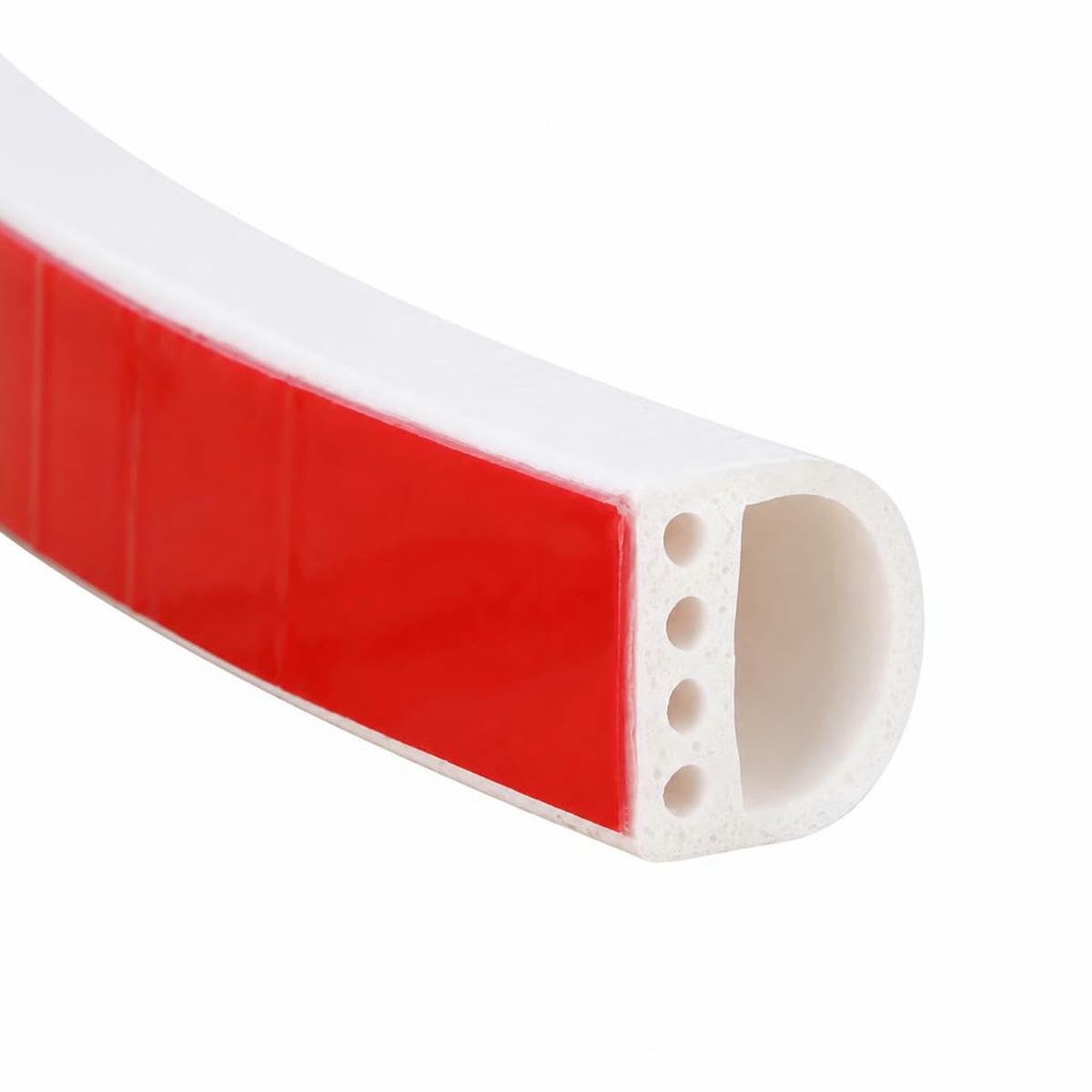 New 6M Silicone Rubber Weather Strip I/E/D Type Seal Strip for Doors Self Adhesive Anti Collision Soundproof Waterproof-14X12mm white-6M