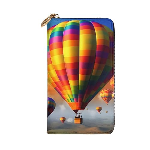 Hot Air Balloons Wallet for Men Women Long Purse Leather Clutch Large Business Handbag Travel Phone Holder Credit Card Holder Money Case with Zipper Leather Wallets Gift2