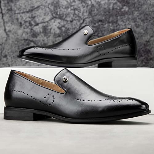 Image of Meijiana Mens Loafers Wedding Dress Shoes Slip-On Loafers for Men Tuxedo Suit Shoes