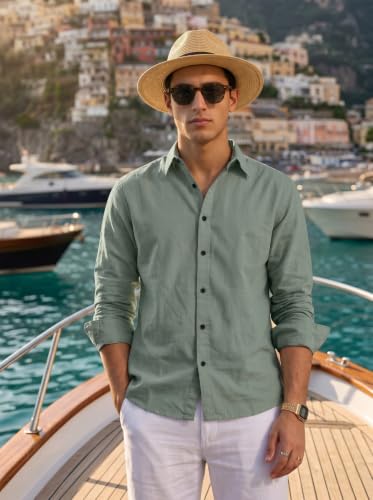 Image of NexaFlair Man's Casual | Formal | Linen| Cotton | Regular Wear Collared | Fit Shirt for Men