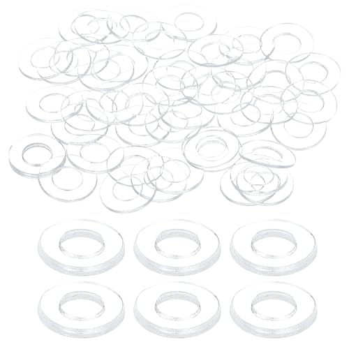 uxcell 150 Pcs M4 PVC Flat Washers Clear Plain Washer 4mm ID 7mm OD 1mm Thick Round Flat Spacers for Screws Bolts Glass Shower Door Handle Bathroom