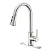 Kitchen Faucets with Pull Down Sprayer - Kablle Commercial Single Handle Brushed Nickel Kitchen Faucet, Single Level High Arch Pull Out Stainless Steel Kitchen Sink Faucets with Deck Plate
