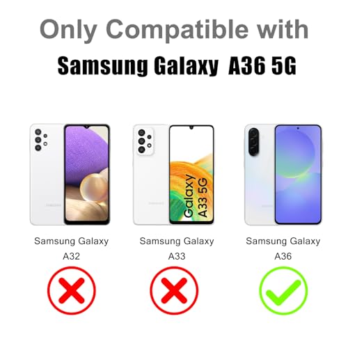 Image of Magnetic Case for Samsung Galaxy A36 5G [Compatible with Magsafe] [Cute Fashion Fluorescent Design] [1 Screen Protector] Slim Translucent Matte Case for Galaxy A36 5G 6.7 inch, Purple