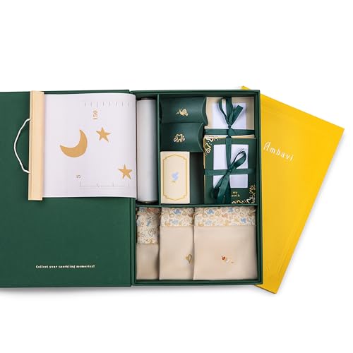 | Baby Keepsake Box for Newborn Boys and Girls | All-in-one, Acid-Free Baby Storage Box, Easy to Use Memory Organizer Gift Set for New Moms, Baby Shower, New Born, Pregnancy and Maternity