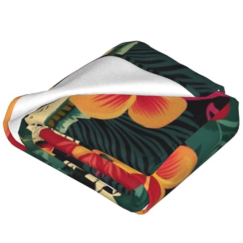 Couverture micro polaire hawaïenne 127x101 cm plaid lit canapé