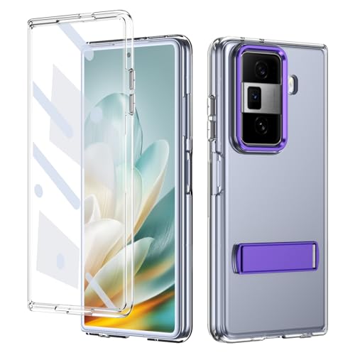 Honor Magic VS3 �P�[�X�Ή��A�X�N���[���v���e�N�^�[�t���AVS3 �J�o�[�p�X�^���h���[�h�L�b�N�X�^���h�A�~���^���[�O���[�h�̑ϏՌ��y�ʕی�P�[�X�A�N���X�^���N���A(Purple)