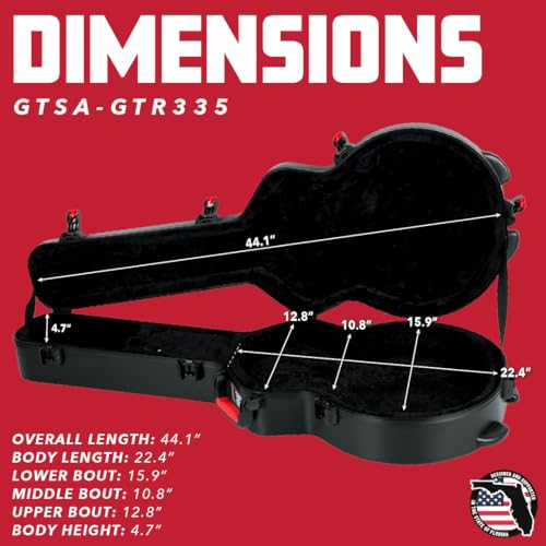 Image of Gator Cases Molded Flight Case for 335 Semi-Hollow Electric Guitars with TSA Approved Locking Latch, (GTSA-GTR335)