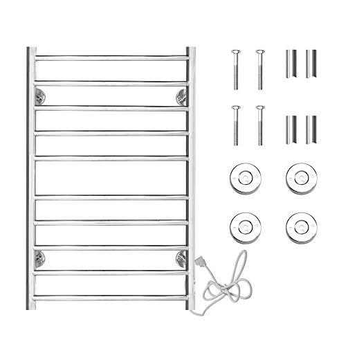 TOYEEKA Towel Warmer Wall Mounted 10 Bar Hardwired Curved Towel Electric Warm Bath