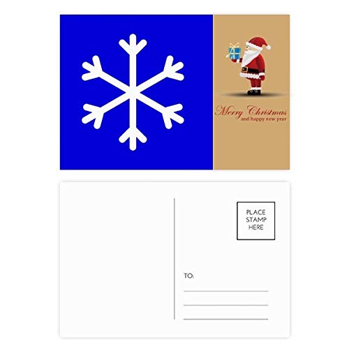 Cartes postales carrées bleues de neige : lot de 20 cartes de vœux d'hiver