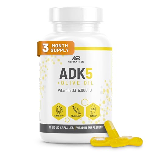 ADK 5 Vitamin Supplement with Olive Oil Once Daily 90 Liquid Capsules