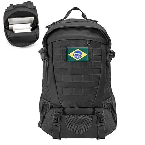 30L Mochila Masculina Resistente à Água Impermeável, Leve e Espaçosa para Acampamento, Trekking e Aventuras Outdoor (Preto)