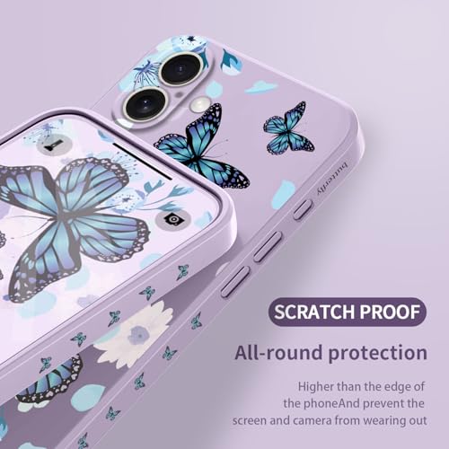 Coque iPhone 16 Plus silicone violet papillon aurore ultra fine LEECG - 7