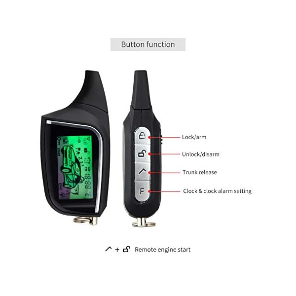 EASYGUARD EC205 2 Way Car Alarm System with LCD Pager Display keyless Entry Remote Engine Start Shock Sensor DC12V - Image 3