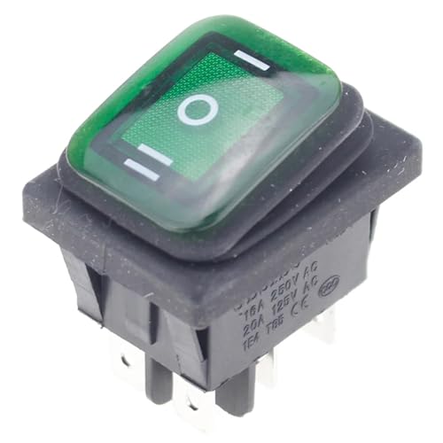 Interrupteur à bascule DPDT 12V LED bleu 27x22mm pour une bascule fluide sans arc