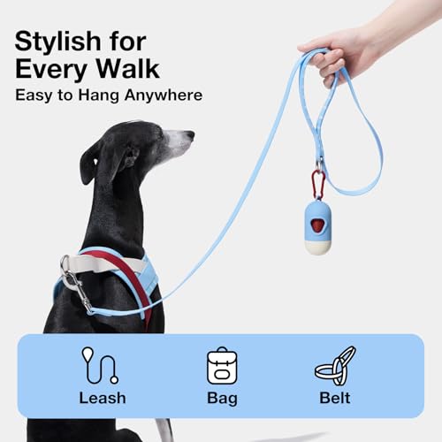 Image of VETRESKA Dog Poop Bag with Dispenser, Leak Proof and Extra Thick Pet Waste Bags for Dog Walking and Cat Litter, Rose & Amberwood Scented, 105 Count