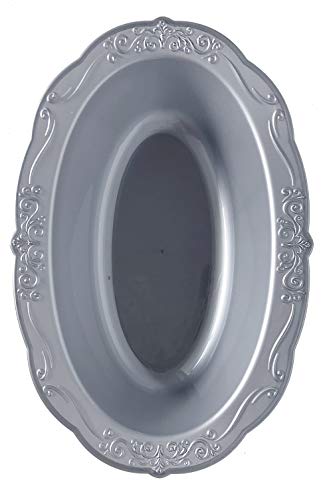 Decorline- Stabile Luxe Kunststoff Wiederverwendbare Dessertschüssel 150ml, -Silber- einweggeschirr - Casual Collection -10 Stück Cover
