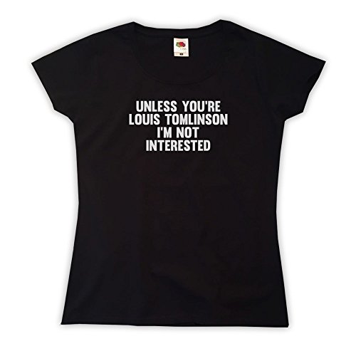 Outsider. Women's Unless You're Louis Tomlinson I'm Not Interested T-Shirt - Black - Medium