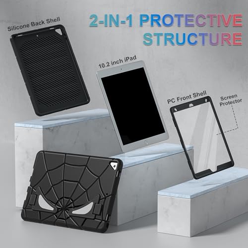 Image of Nitupai iPad Case for Kids 10.2 Inch, Heavy Duty Shockproof Rugged Protective Cover with Stand, Black