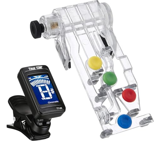 ChordBuddy Guitar Learning Device Teaching Aid Right Handed Chord Buddy Unit Only with Instrument Alley True Tune Chromatic Tuner, Online Video Lessons, and App Bundle Genuine USA Product