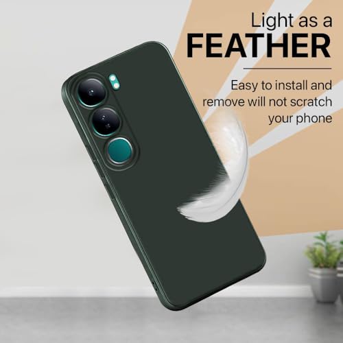 Image of Back Cover for Vivo Y300 5G / V40 Lite 5G | Full Camera Protection | Premium Liquid Silicon Case | Flexible Bumper Case for Vivo Y300 5G / V40 Lite 5G (Military Green)