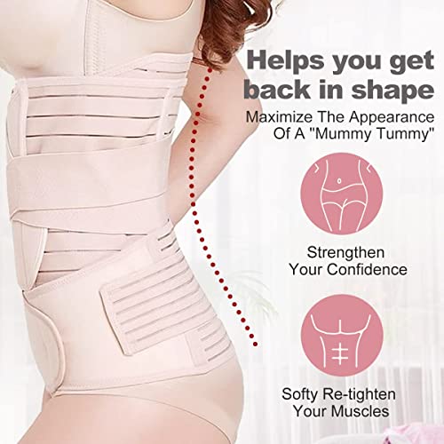 Image of DOLTAS 3-in-1 Post Pregnancy Abdominal Belt for Women - C-Section Abdomen Belt & Belly Wrap for After Delivery Recovery - Adjustable Postpartum Belt, Maternity Belt for Waist, Pelvis & Tummy Support (Free Size) (BEIGE)