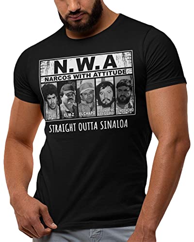 Shirtbanc Narcos With Attitude Mens Shirt Sinaloa Cartel Tee Kingpin Gear (Narcos With Attitude, S) #TOP5