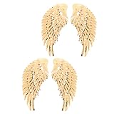 Ángel alas de lentejuelas parches de hierro en coser en apliques apliques bordados para el bolso de coser de bricolaje para la ropa de coser accesorios para el cabello haciendo detalles finos, adecuados para el hogar, la tienda de sastre, la tienda de ropa, el centro comercial, etc.
