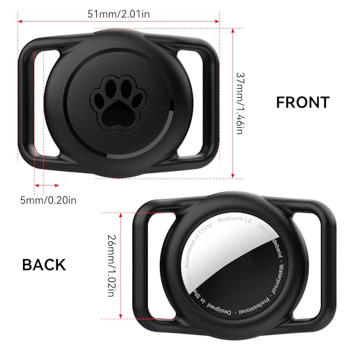 Citymore Hundehalsband für Apple Airtag,2er-Pack wasserdichtes katzenhalsband airtag,weiche Silikon-Airtag Hülle für Hunde und Katzen,airtag Halsband Katze für Haustierhalsband