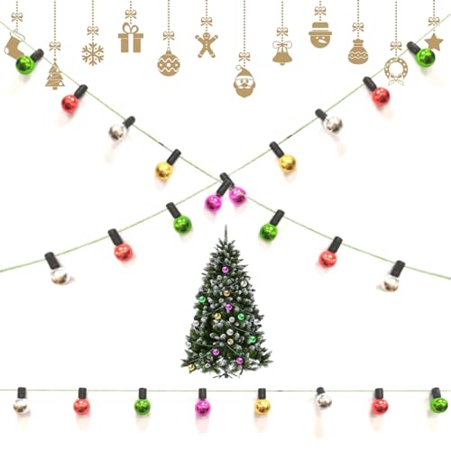 NETUME Puppenhaus Zubehör Wichtel Zubehör, Puppenhaus MöBel 45 cm Miniatur Wichtel Lichterkette per Mini Weihnachtsbaum Wichieltür, Miniatur Deko, Miniatur Garten Weihnachten Deko