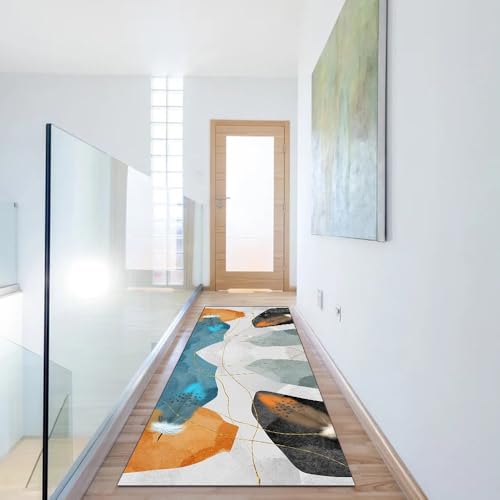 Alfombra abstracta lavable con base de seguridad antideslizante 6