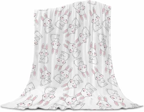 Image of Bunny Blanket 30 inchx40 inch - Ultra Soft Flannel Fleece Baby Blanket for Newborns Infants, Crib Blanket & Stroller Cover, Lightweight Swaddle Blanket for Boys Girls, Nursery Decor