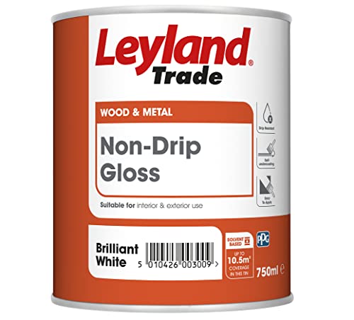 Leyland Trade Non Drip Gloss Paint - Brillaint White 750ml