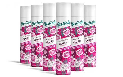 Batiste Dry Shampoo in Blush, Floral & flirty Fragrance, No Rinse Spray to Refresh Hair in Between Washes – 6 x 200ml Multi Pack