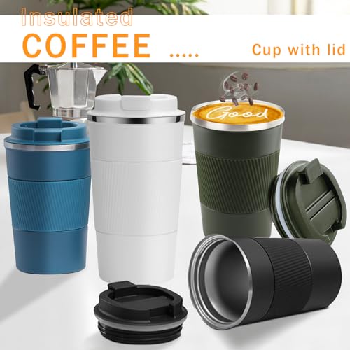 Image of Insulated Travel Coffee Mug, Stainless Steel Coffee Cup with Leakproof Lid | Double-wall insulation keeps drinks hot or cold for hours, with a leakproof lid and portable stainless steel design