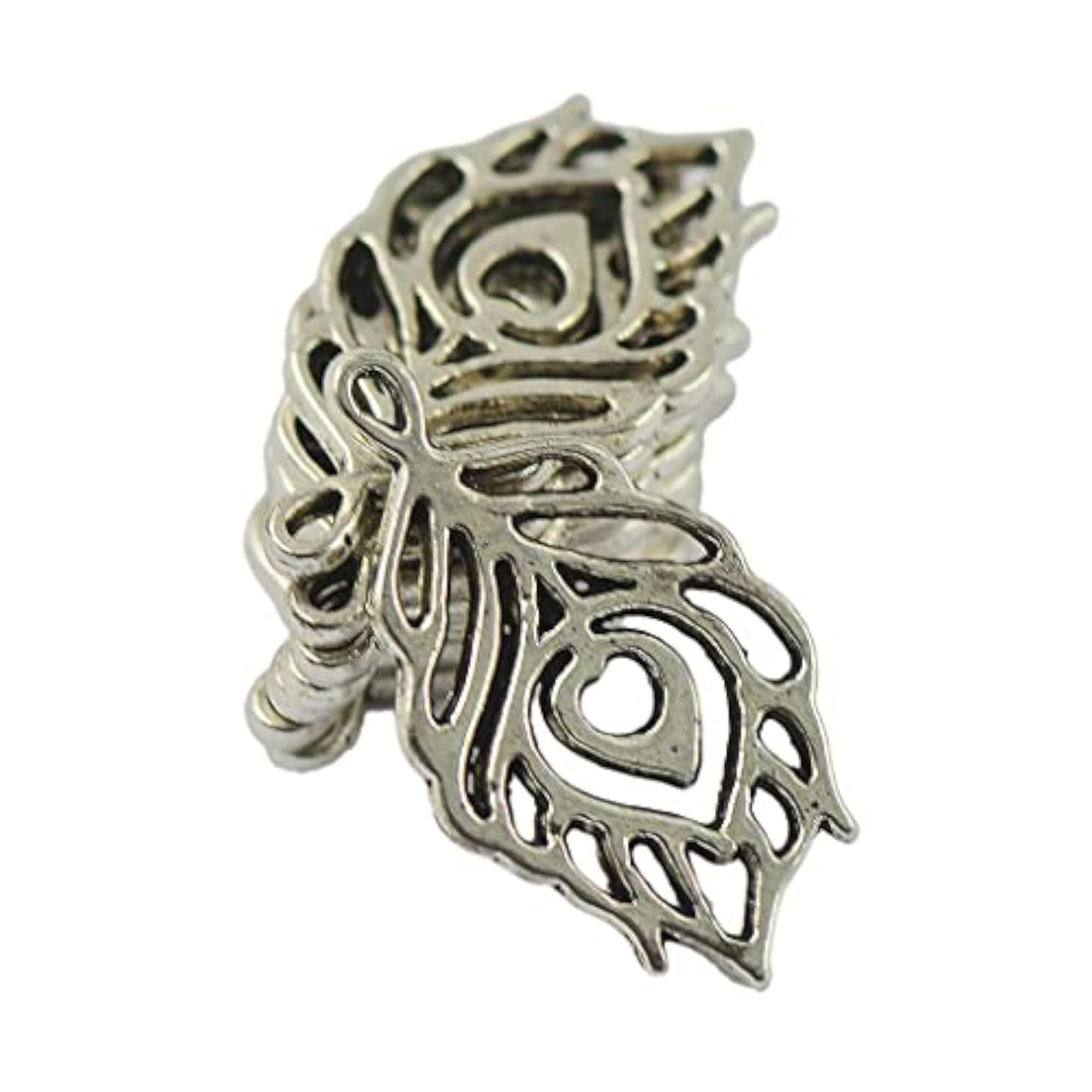 50 Tibetan Silver Filigree Hollow Leaf Heart Charms Pendant