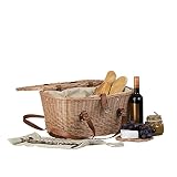 e-wicker24 Alles aus Weide Kosz piknikowy z wikliny XXL, kosz wiklinowy z pokrywką, duży kosz do przechowywania owoców i warzyw, pleciony