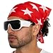 Macho Man Star Printed Costume Bandana and Glasses Set (Red)