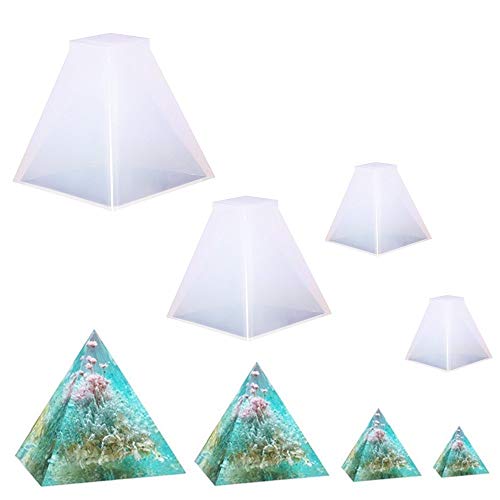 Aouke Pyramid Jewelry Clay Silicone Mold, Crafting, Resin Epoxy, Pendant Earrings Making, DIY Mobile Phone Decoration Tools,Semi-Transparent 010029/30/31/32