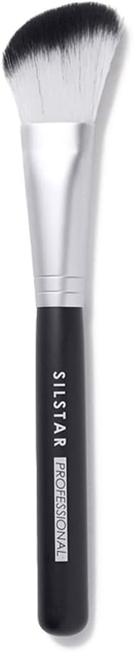 SILSTAR PROFESSIONALANGLED CONTOUR BRUSH WITH HANDLE MADE OF NATURAL BIRCH WOOD, MADE IN KOREA SPB003