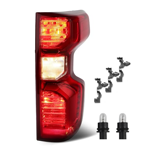 Image of Tail Lights Compatible with 2019-2026 Chevy Silverado 1500 WT /Custom /Custom Trail BOSS /LT /RST 2020-2026 Silverado 2500HD /3500HD WT /LT Taillights w /Bulbs Right Passenger Side GM2801308, 84752979