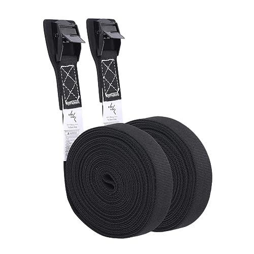 Veemoon 1Pair Binding Straps Heavy Duty Car Luggage Cargo Tie Down Straps for Kayaks Surfboards and Roof Racks Durable Binding Belts for Outdoor Use Black