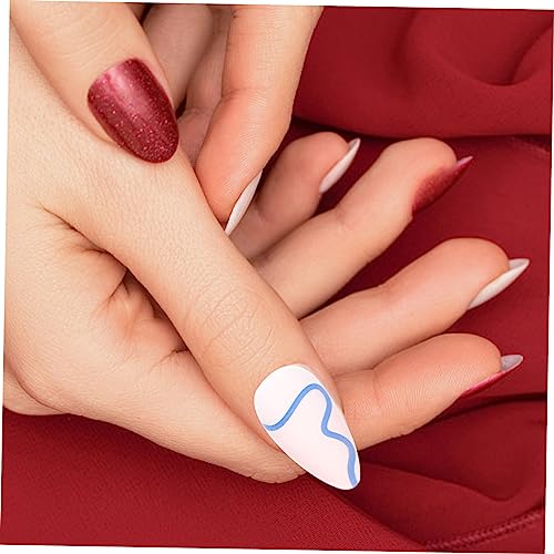 FRCOLOR 24 Pçs Conjunto De Unhas Postiças De Halloween Unhas Postiças Foscas Destacáveis ​​Unhas Azu