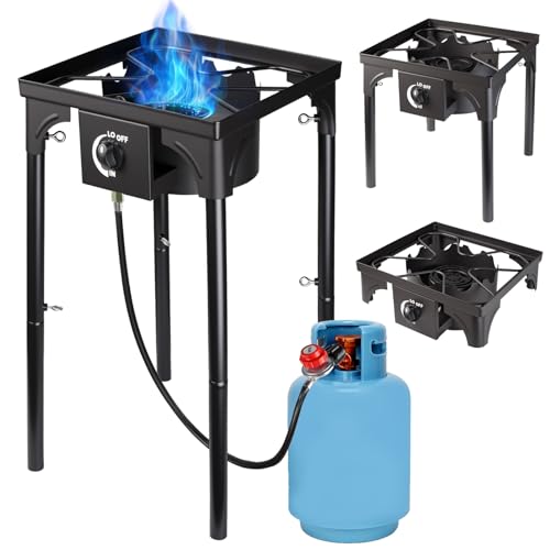 Camping Stove Propane Gas Stove, High Pressure Outdoor Cooker, Portable Propane Stove for Backyard Cooking, BBQ, Camp Kitchen, and Outdoor Adventures (1 Burner)
