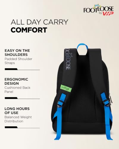 Image of FOOTLOOSE by VIP Nomad Laptop Backpack for Men & Women | 26 Litre Travel Backpack with 15.6 inch Laptop Compartment | Office, College, School Bag