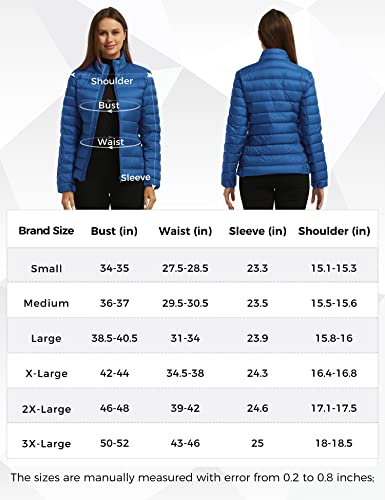 Wantdo Ladies Plus Size Winter Coat Packable Short Puffer Jacket (Acid Blue, 2X-Large) #TOP6