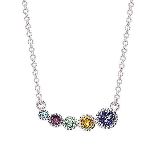 Collier en argent 925 pour femmes, un bijou d'exception orné d'un cristal coloré chic